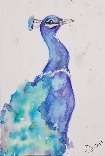 Peacock full bodywatercolor