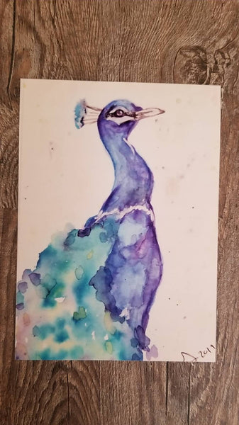 Peacock full bodywatercolor