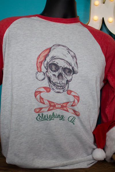 Sleighing it Uni-sex 3/4 Sleeve Baseball Tee